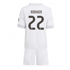 Real Madrid Antonio Rudiger #22 Hjemmedraktsett Barn 2025-26 Kortermet (+ korte bukser)